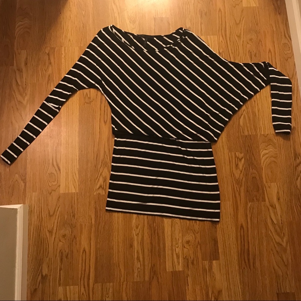 Long Sleeve Striped Mini Dress